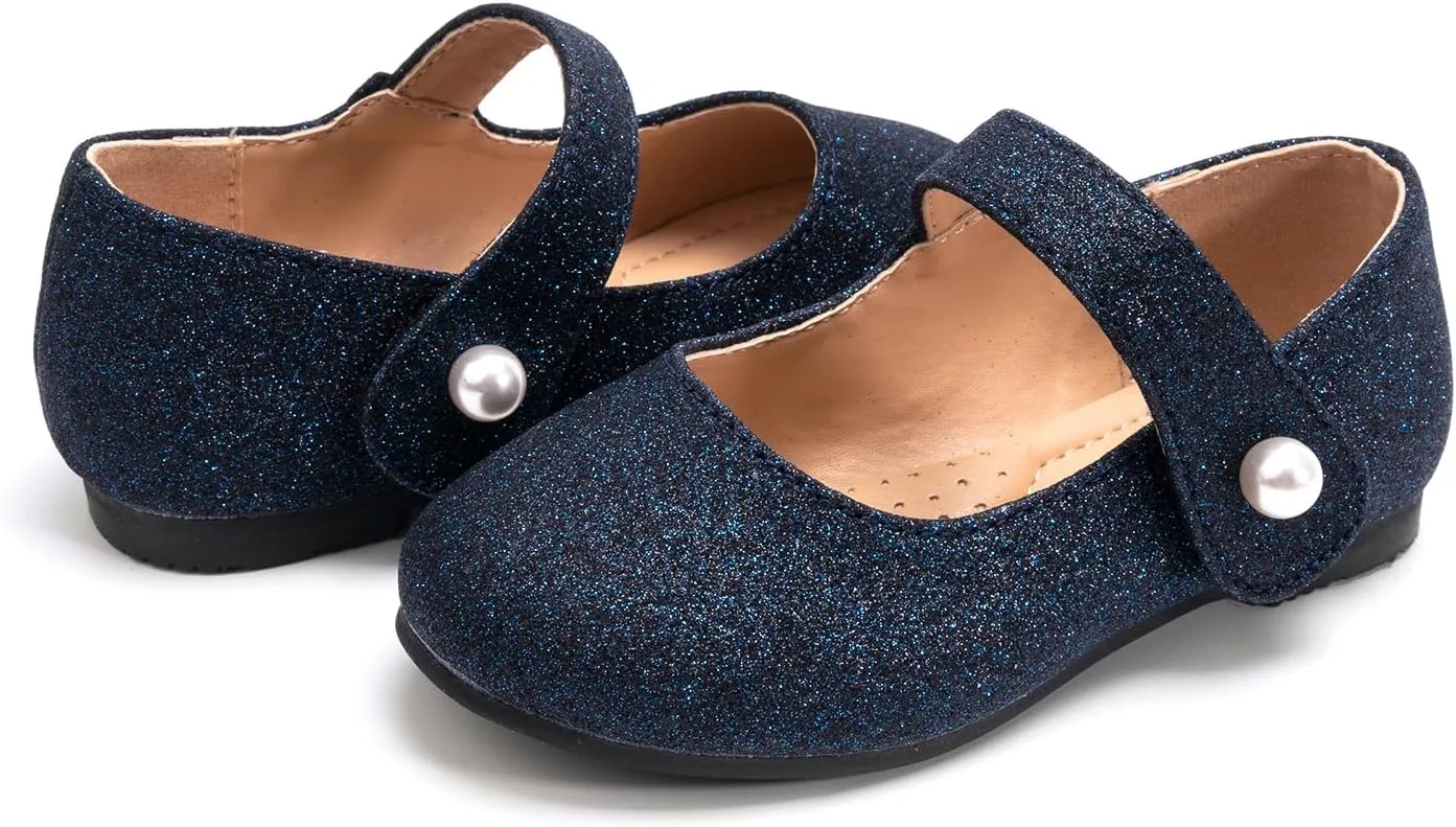 FUNKYMONKEY Toddler/Little Girl Mary Jane Dress Shoes Casual Slip on Ballet Flat