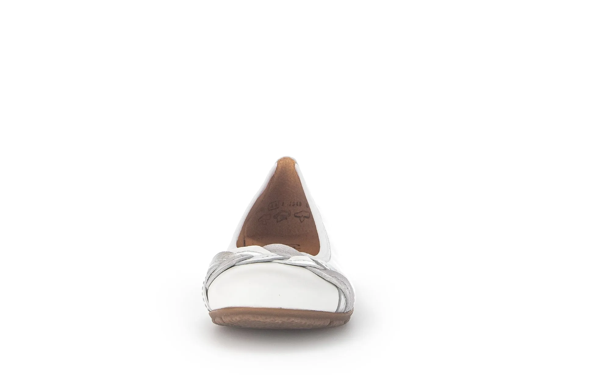 GABOR - 44.160.21 FLAT POMP - WHITE/SILVER