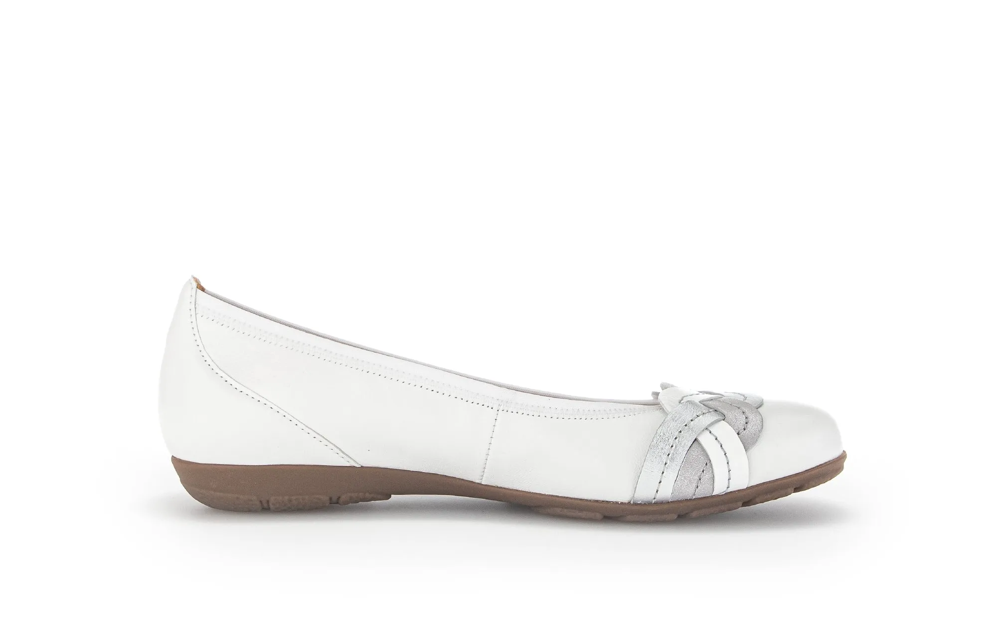 GABOR - 44.160.21 FLAT POMP - WHITE/SILVER