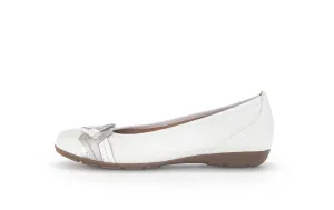 GABOR - 44.160.21 FLAT POMP - WHITE/SILVER