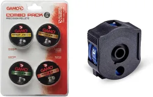 Gamo 632092954 Air Rifle Pellets Combo Pack.177 Caliber, Quantity 1000 (Magnum, Masterpoint, Hunter, Match) & Quick-Shot Mag for Swarm .177, Black - 621258554