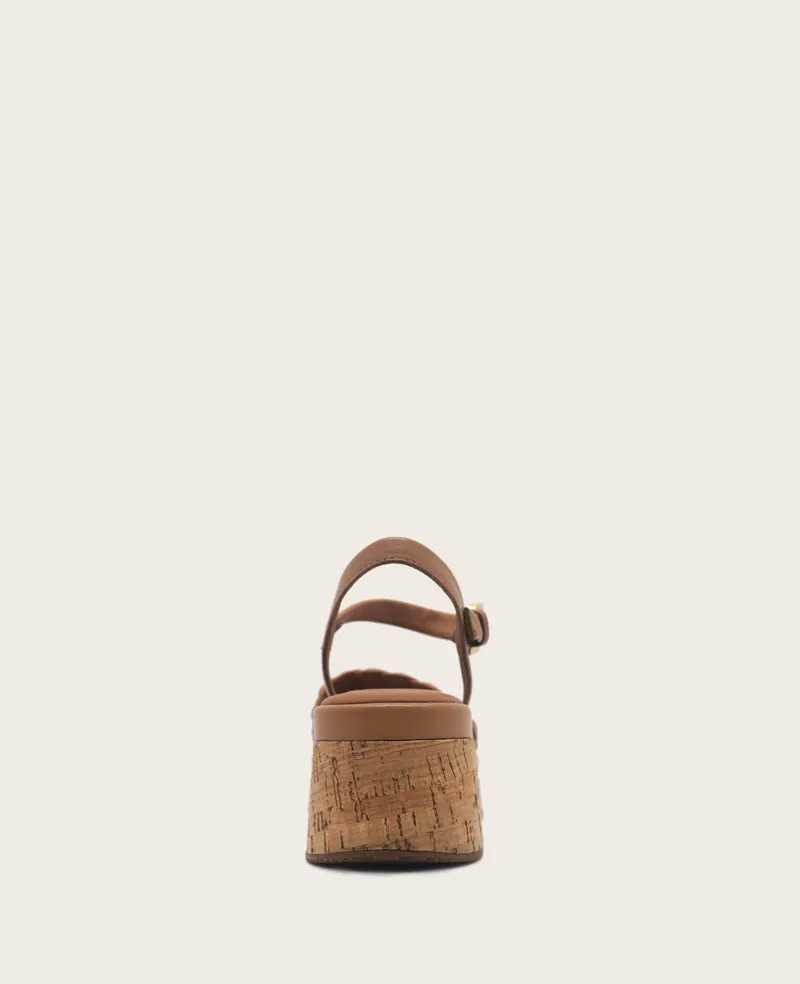 GENTLE SOULS - Dorris Woven Leather Cork Platform Sandal