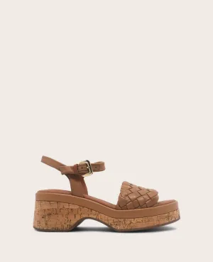 GENTLE SOULS - Dorris Woven Leather Cork Platform Sandal