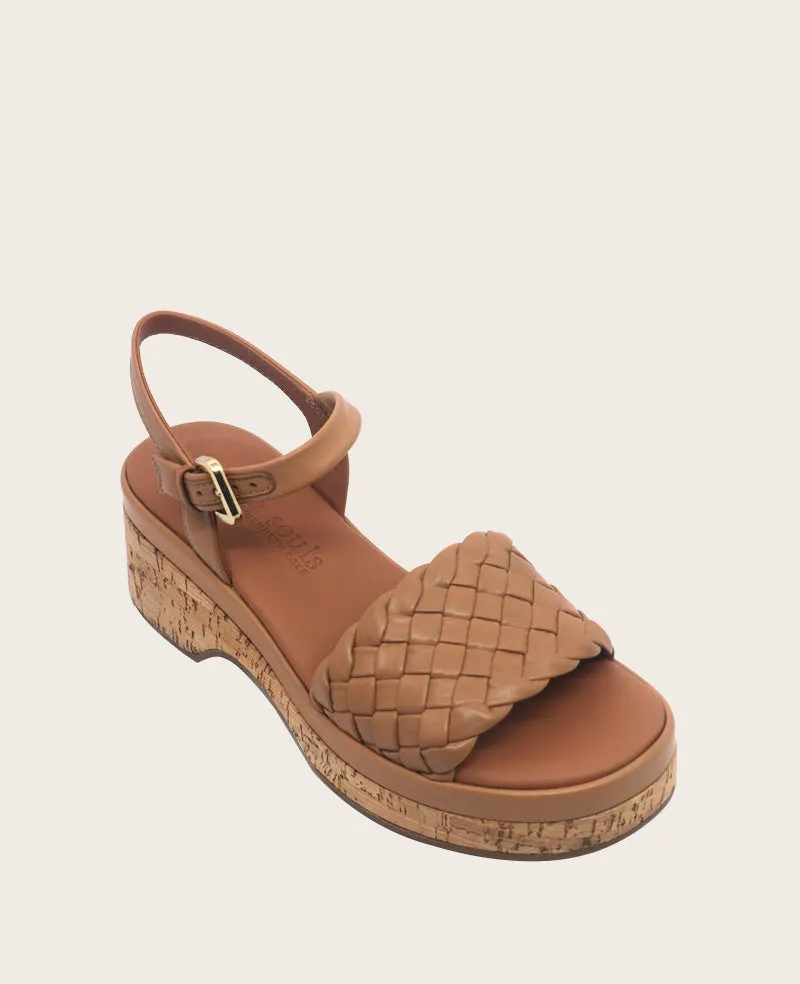 GENTLE SOULS - Dorris Woven Leather Cork Platform Sandal