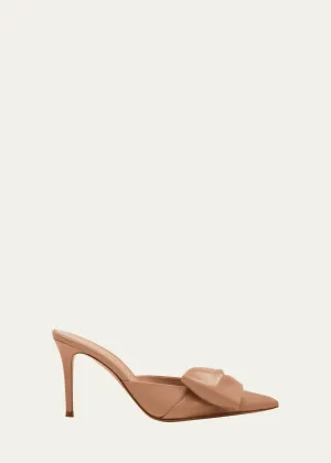 GIANVITO ROSSI
Leather Bow Stiletto Mule Pumps