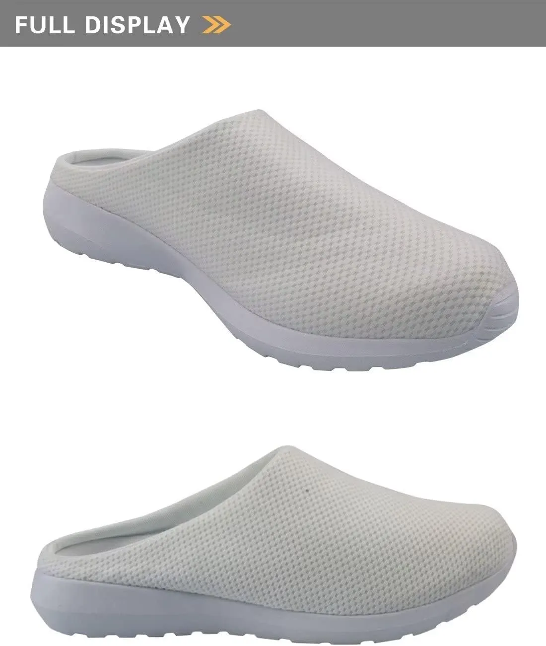 GIFTPUZZ Women's Men's Breathable Mesh Walking Flat Shoes Backless Slip on Sneaker