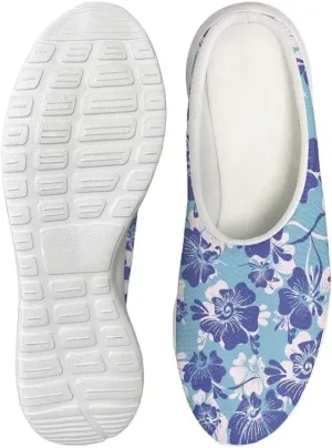 GIFTPUZZ Women's Men's Breathable Mesh Walking Flat Shoes Backless Slip on Sneaker