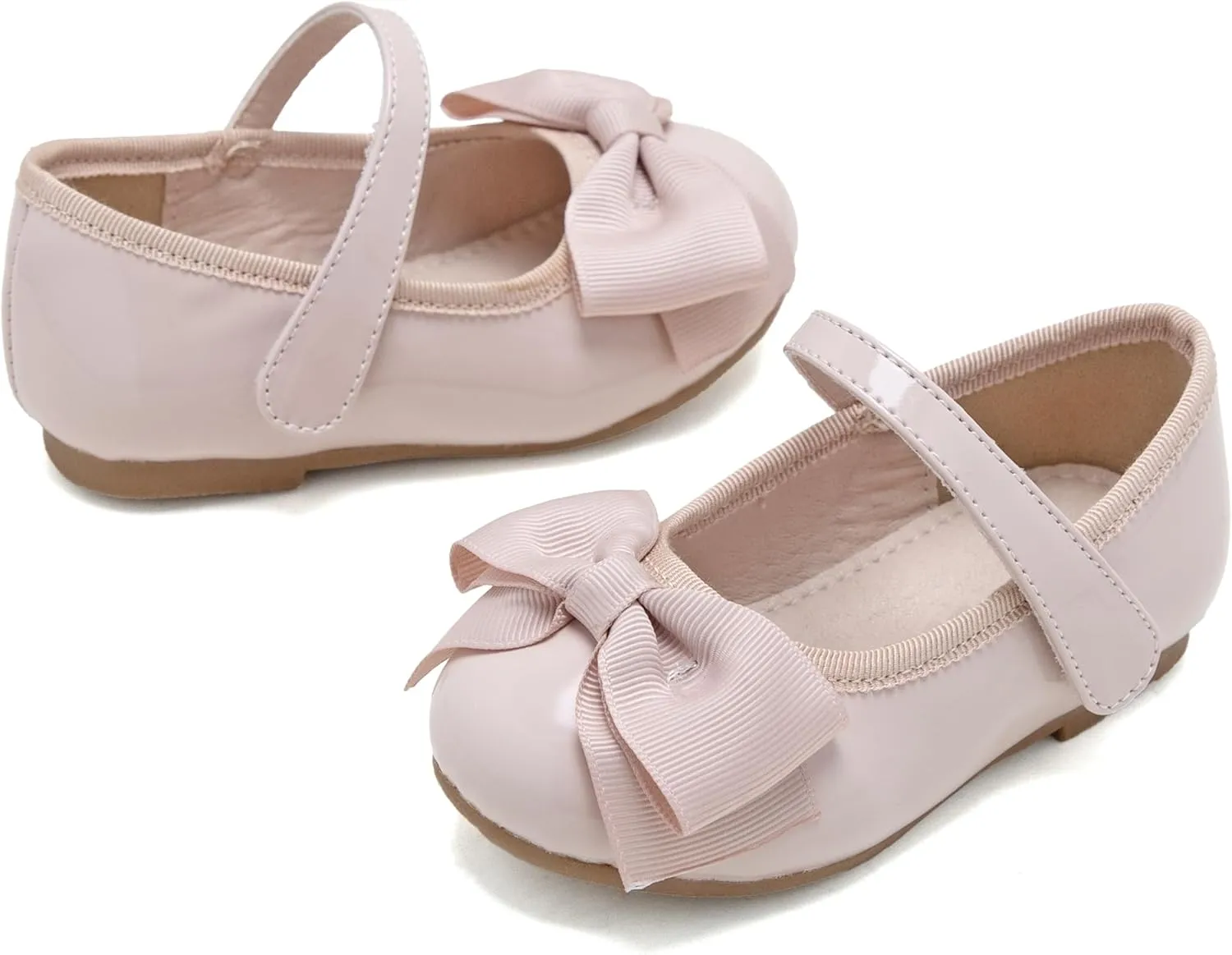GINFIVE Toddler Girls Mary-Jane Little Girls Slip On Shoes Glitter Ballerina Flats Toddler