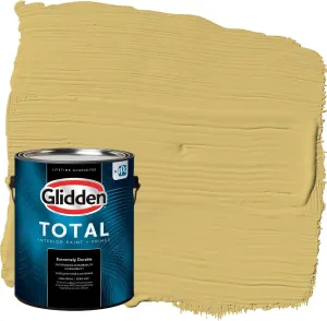 Glidden Total Interior Wall Paint & Primer All-in-One, Spicy Mustard/Yellow, Flat, 1 Gallon