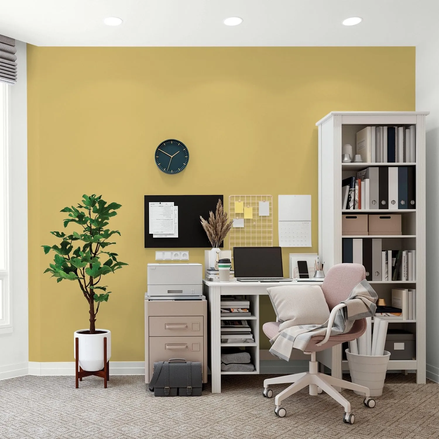 Glidden Total Interior Wall Paint & Primer All-in-One, Spicy Mustard/Yellow, Flat, 1 Gallon