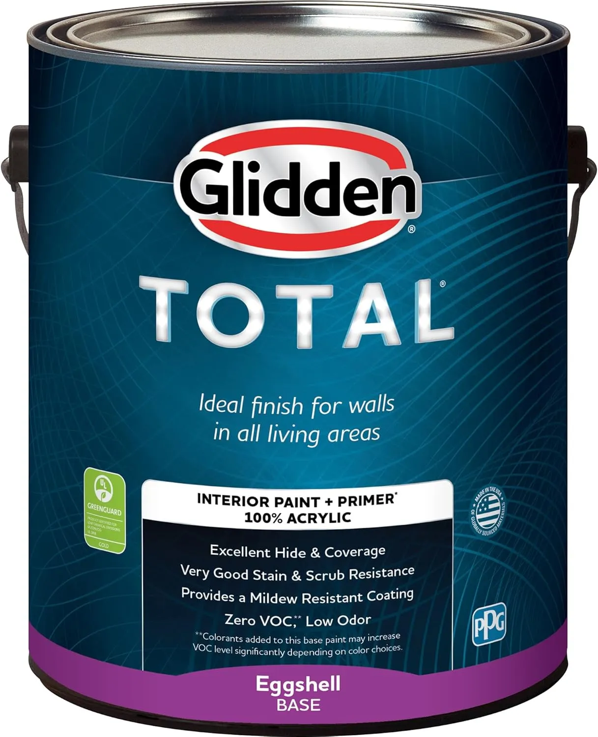 Glidden Total Interior Wall Paint & Primer All-in-One, Spicy Mustard/Yellow, Flat, 1 Gallon