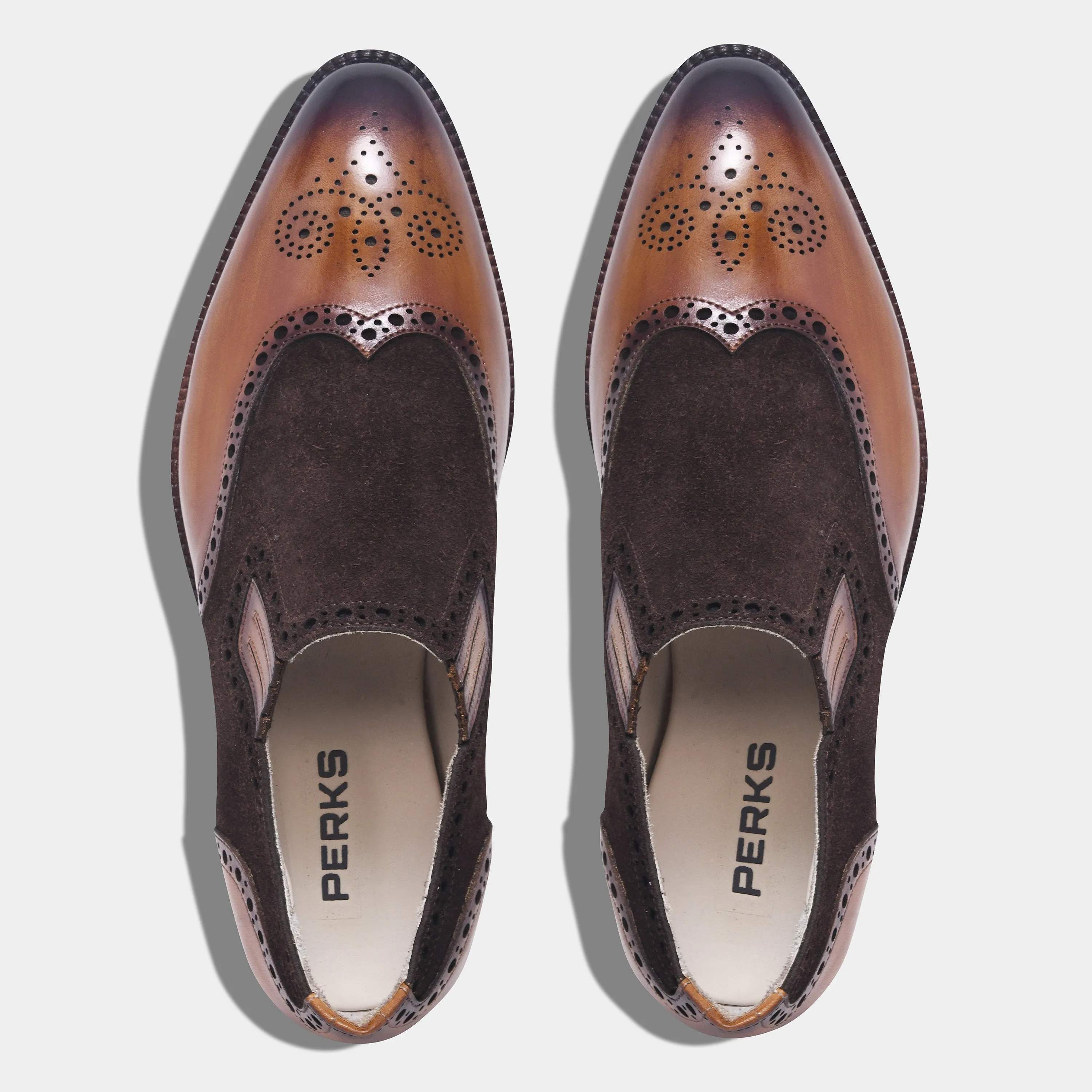 GODFATHER SUEDE LOAFER | BROGUE BROWN