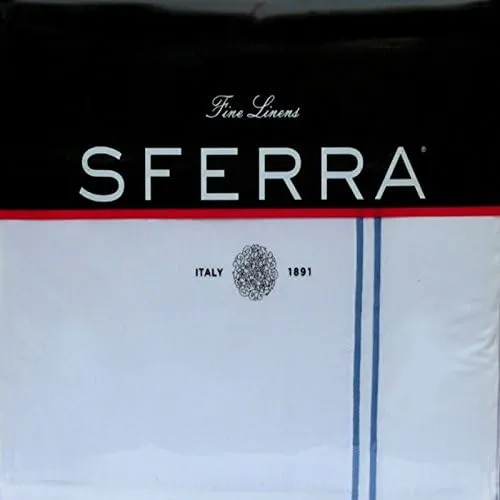 Grande Hotel by Sferra - King Flat Sheet 114x114 (White/Cornflower Blue)