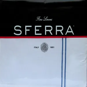 Grande Hotel by Sferra - King Flat Sheet 114x114 (White/Cornflower Blue)