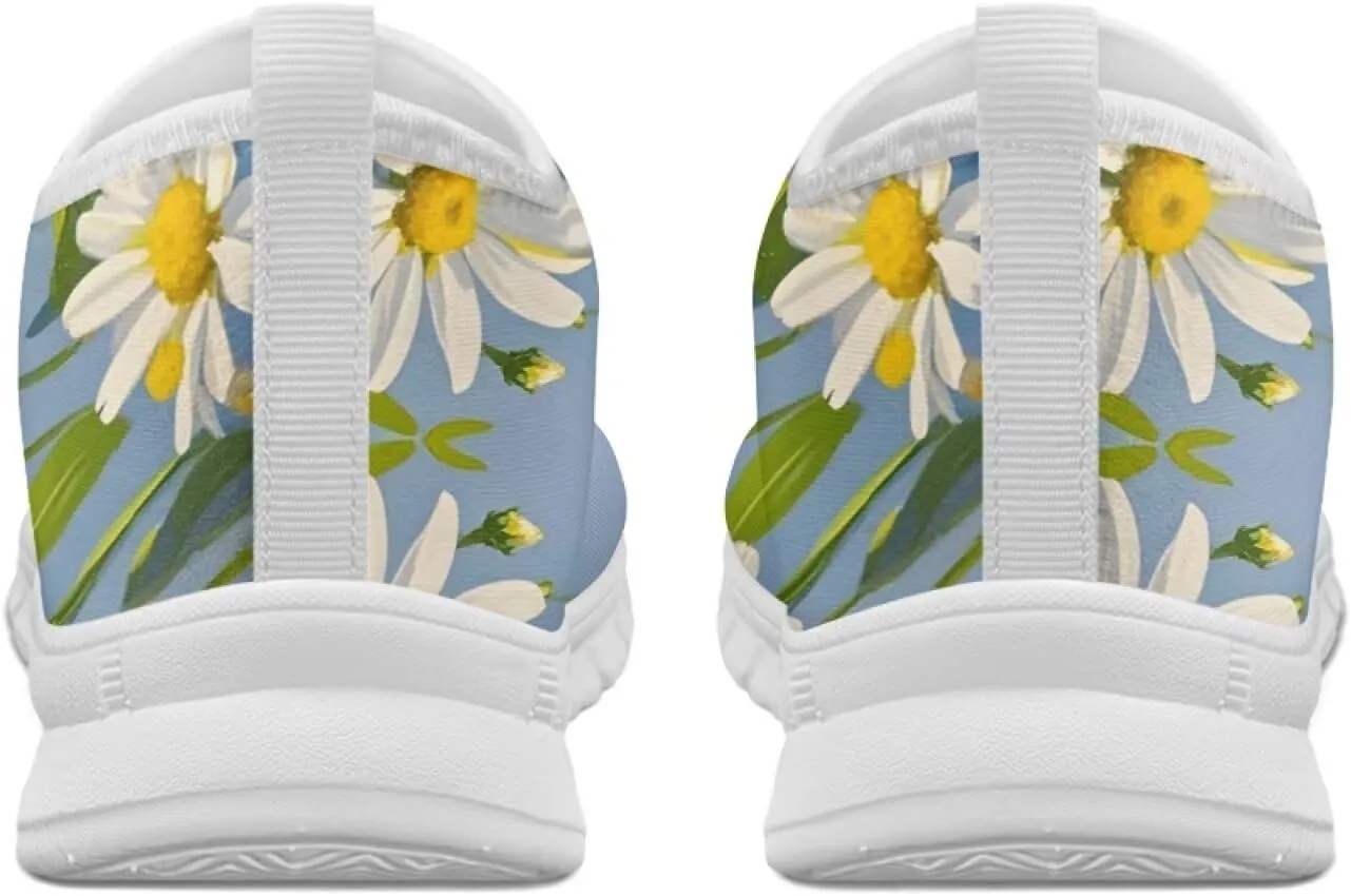 Howilath Flower Print Casual Shoes for Women Slip on Shoes Anti-Skid Sneakers Travel Hiking Sport Shoes