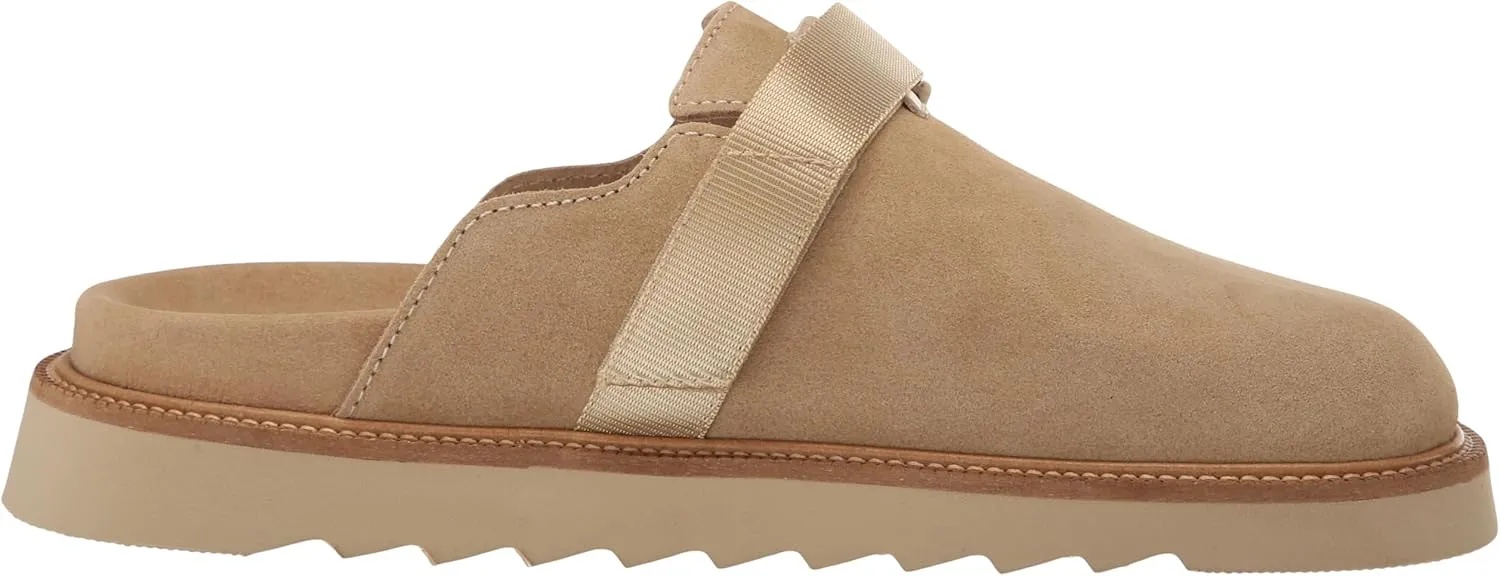 HUGO Women's Slip on Top Buckle Suede Clogs