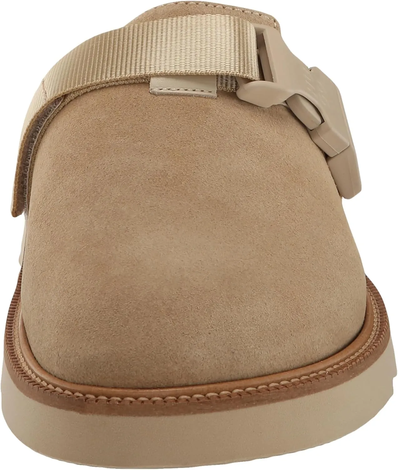 HUGO Women's Slip on Top Buckle Suede Clogs