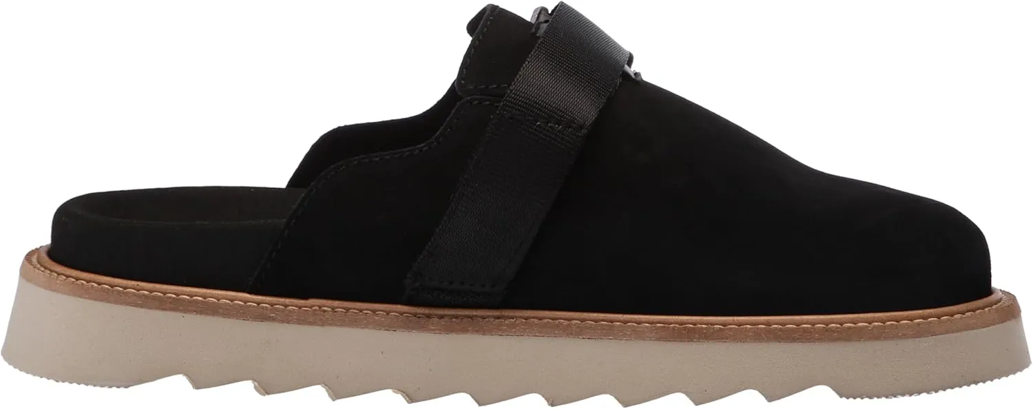 HUGO Women's Slip on Top Buckle Suede Clogs