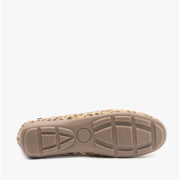 Hush Puppies MARGOT Womens Suede Loafers Leopard