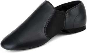 Jazz Shoes for Girls Boys PU Leather Unisex Slip-On Little Kid Dance Shoes