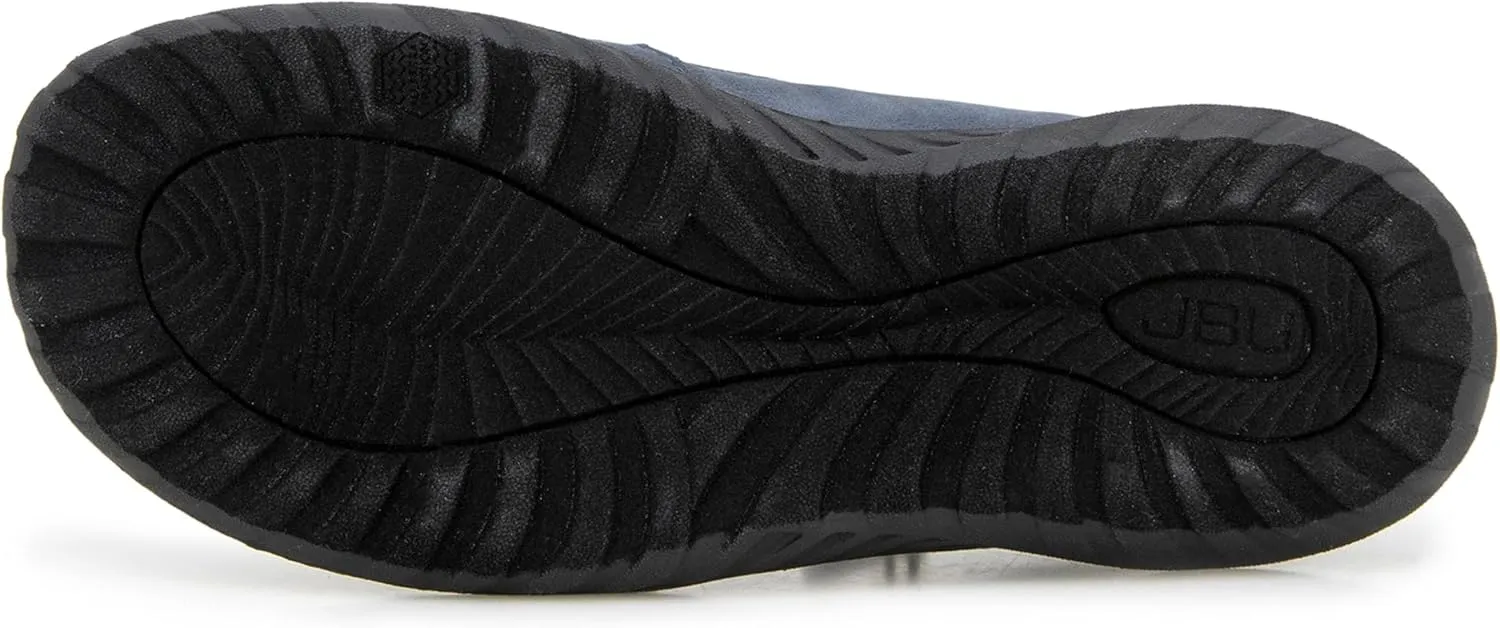 JBU Women's Avery Side Zipper Slip On Comfort Casual Oxford Flat