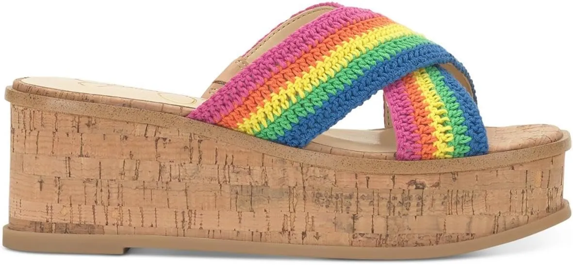 Jessica Simpson Womens Ediza Crochet Platform Sandals