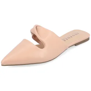 Journee Womens Enniss Open Side Pointed Toe Mule Flats