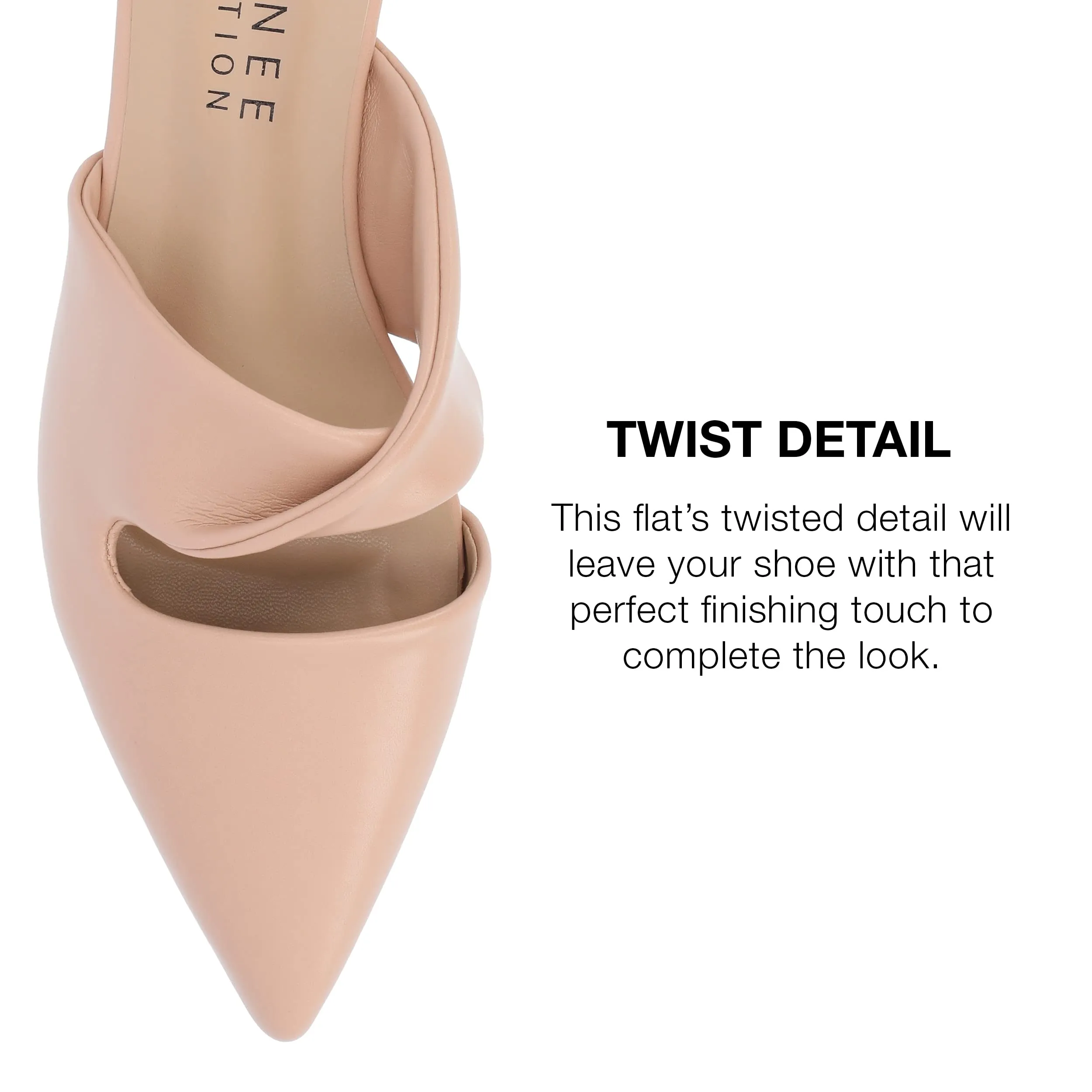 Journee Womens Enniss Open Side Pointed Toe Mule Flats