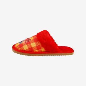 Kansas City Chiefs Womens Plaid Sherpa Mule Slipper