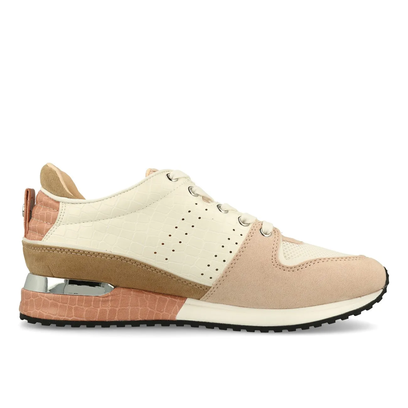 La Strada 2000989 Laced Up Damen Sneaker Light Pink Micro White Croc