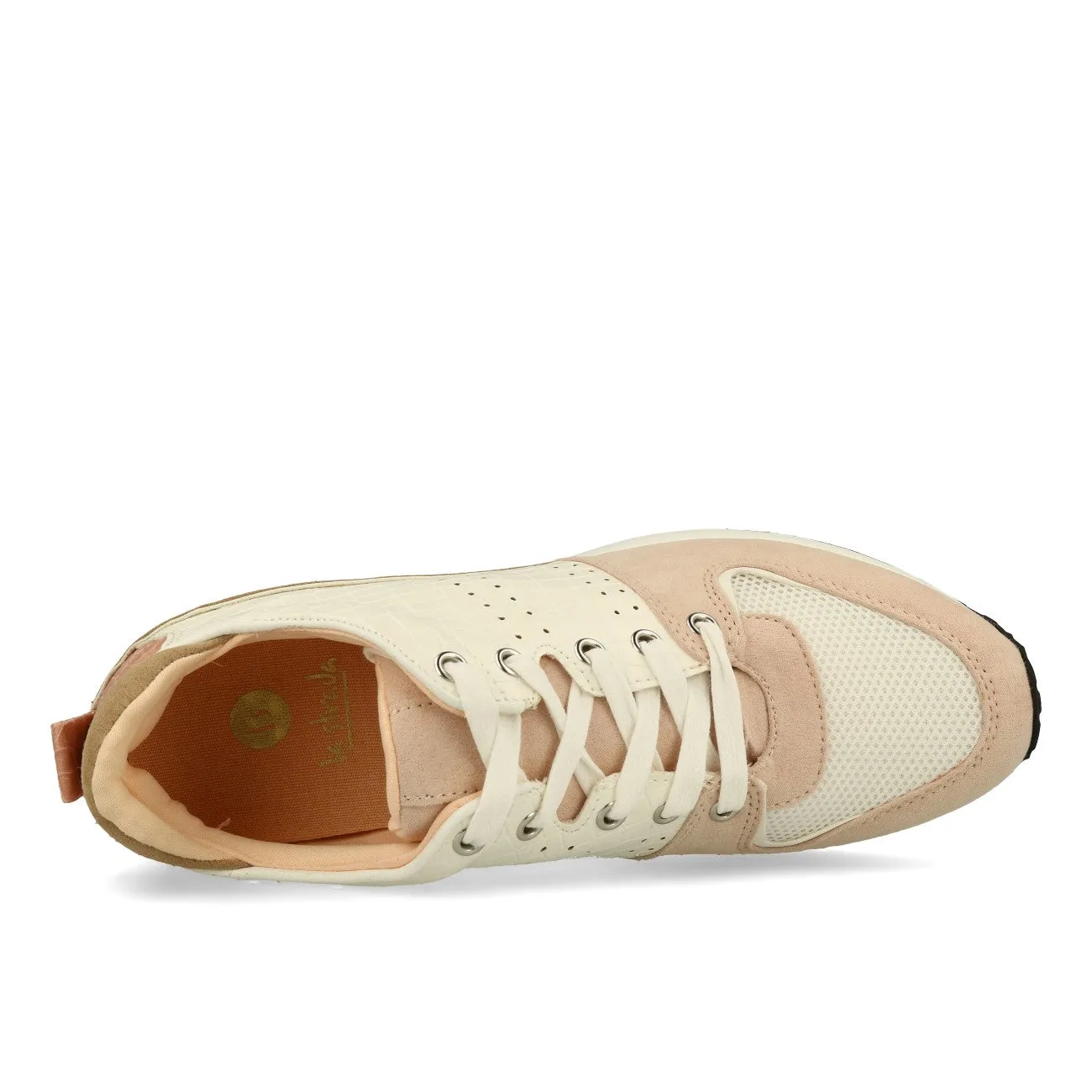 La Strada 2000989 Laced Up Damen Sneaker Light Pink Micro White Croc