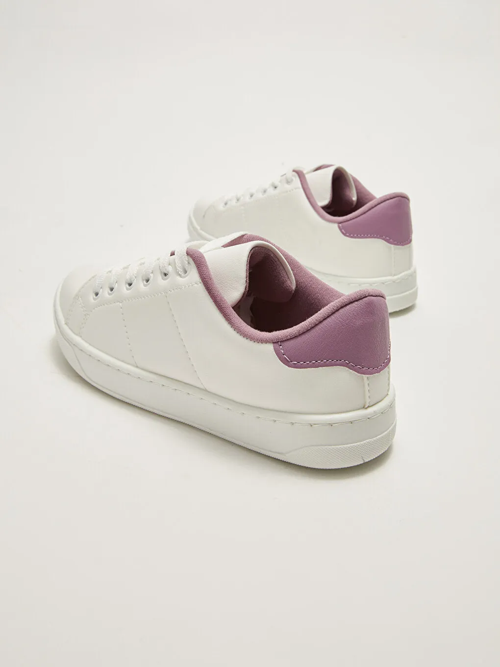 Leather Look Lace Up Women's Sneakers