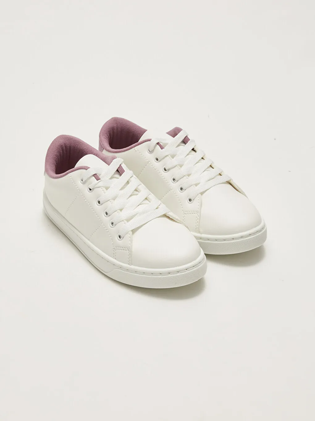 Leather Look Lace Up Women's Sneakers