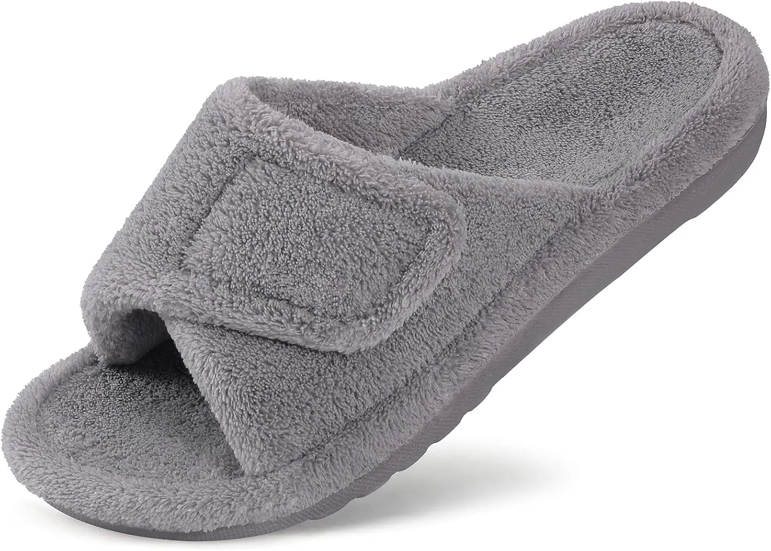 Litfun Women's Orthopedic Slippers with Arch Support Adjustable Open Toe House Shoes for Plantar Fasciitis