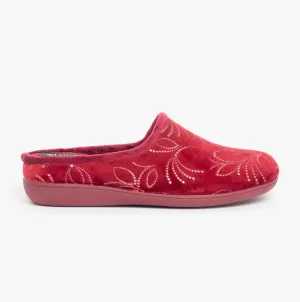 Lotus ELIZABETH Womens Mule Slippers Red