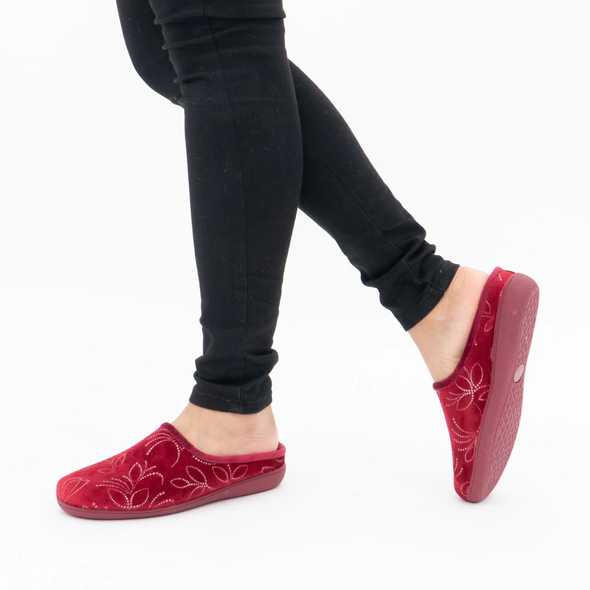 Lotus ELIZABETH Womens Mule Slippers Red