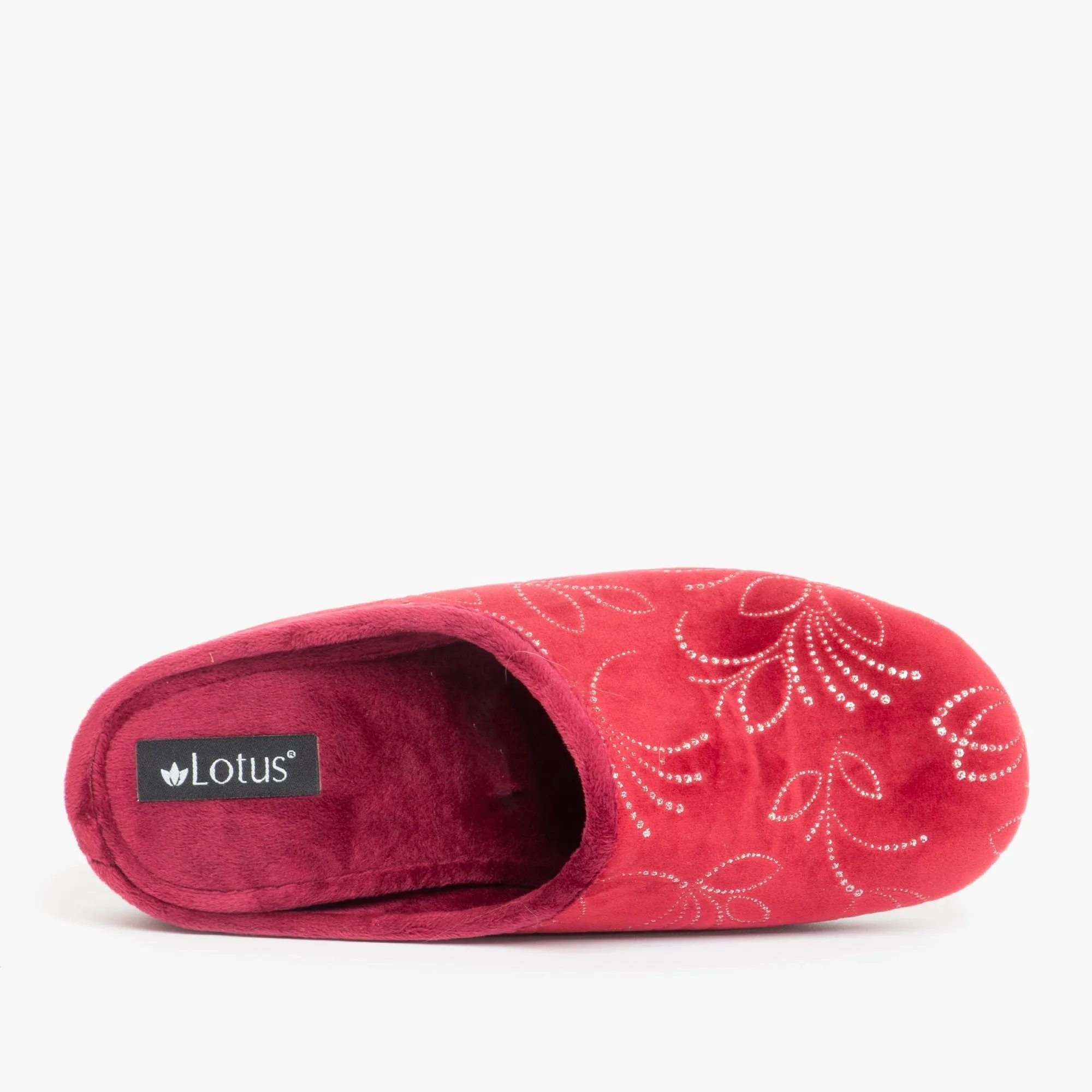 Lotus ELIZABETH Womens Mule Slippers Red