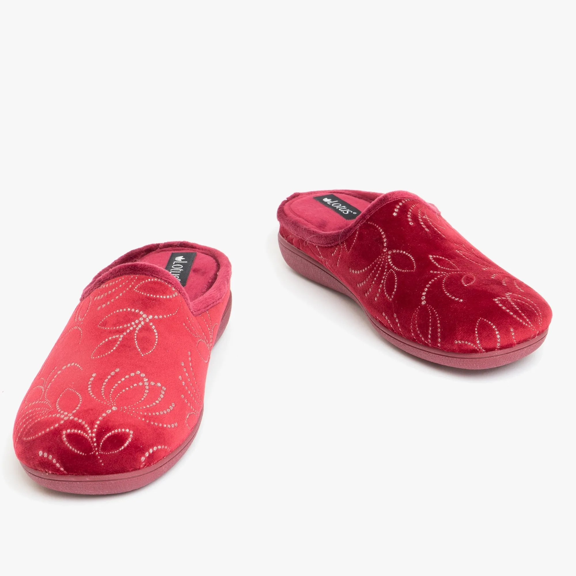Lotus ELIZABETH Womens Mule Slippers Red