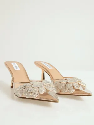 Luxecity Pointed Closed Toe Mule Shaped Heel - Rose Gold