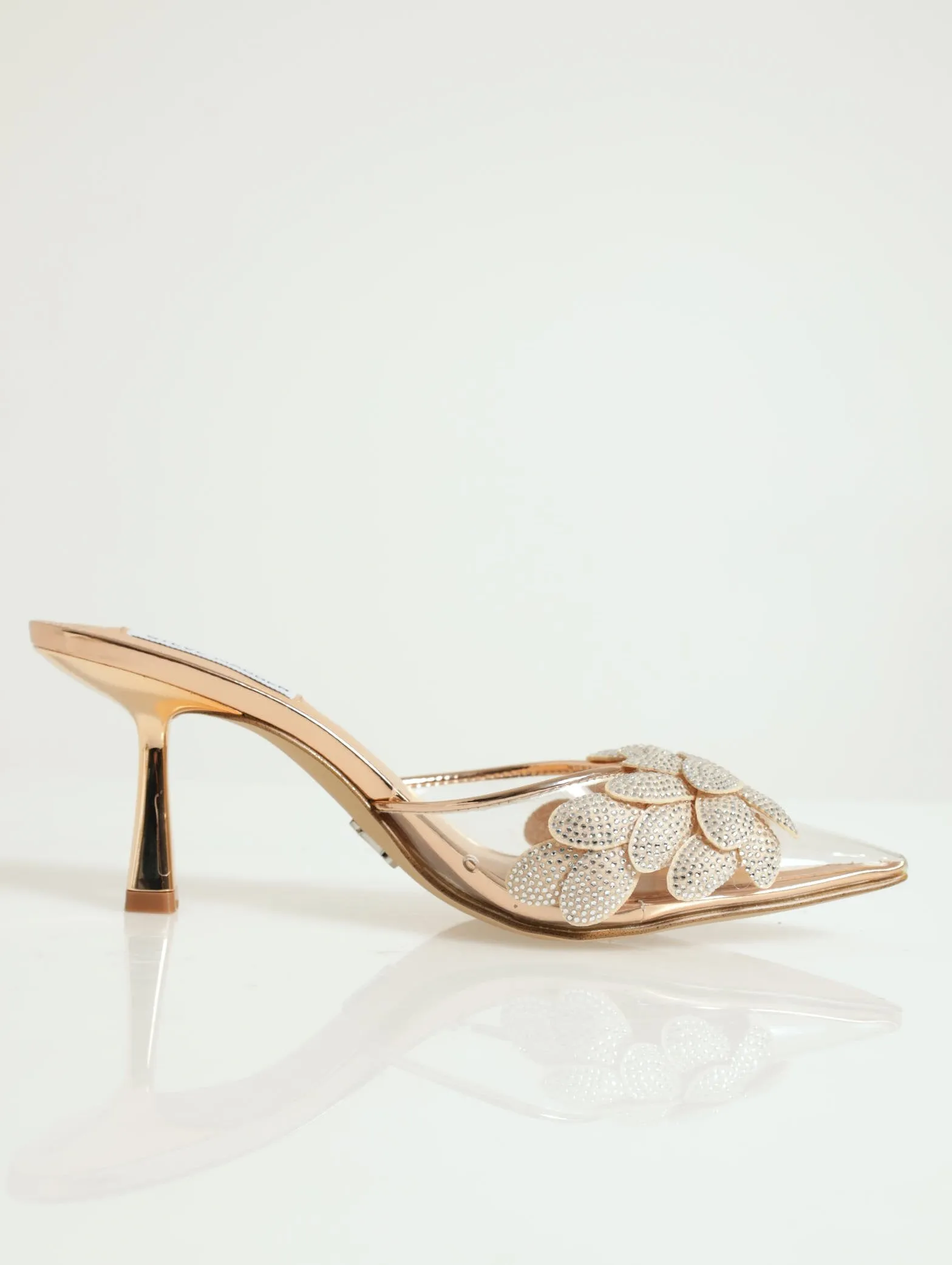 Luxecity Pointed Closed Toe Mule Shaped Heel - Rose Gold