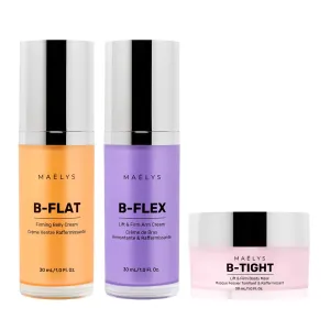 MAELYS Cosmetics MINI QUEEN B’S Tightening Bundle - Mini B-TIGHT Leave-On Mask, Mini B-FLAT Belly Firming Cream & Mini B-FLEX Arm Firming Cream