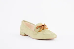 MARIAN - 25306 LOAFER WITH CHAIN DETAIL - GREEN SUEDE