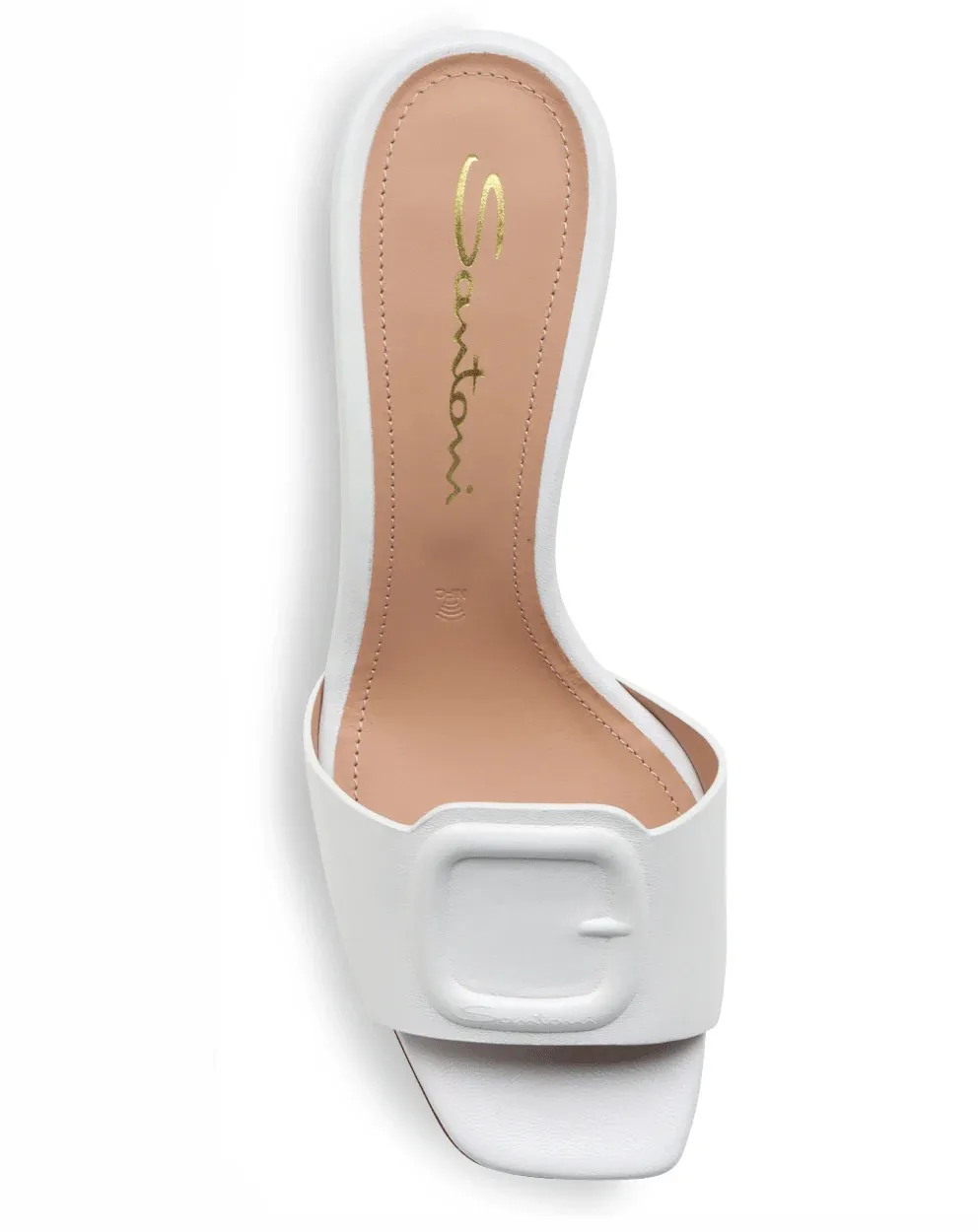 Marta Buckle Mule in White