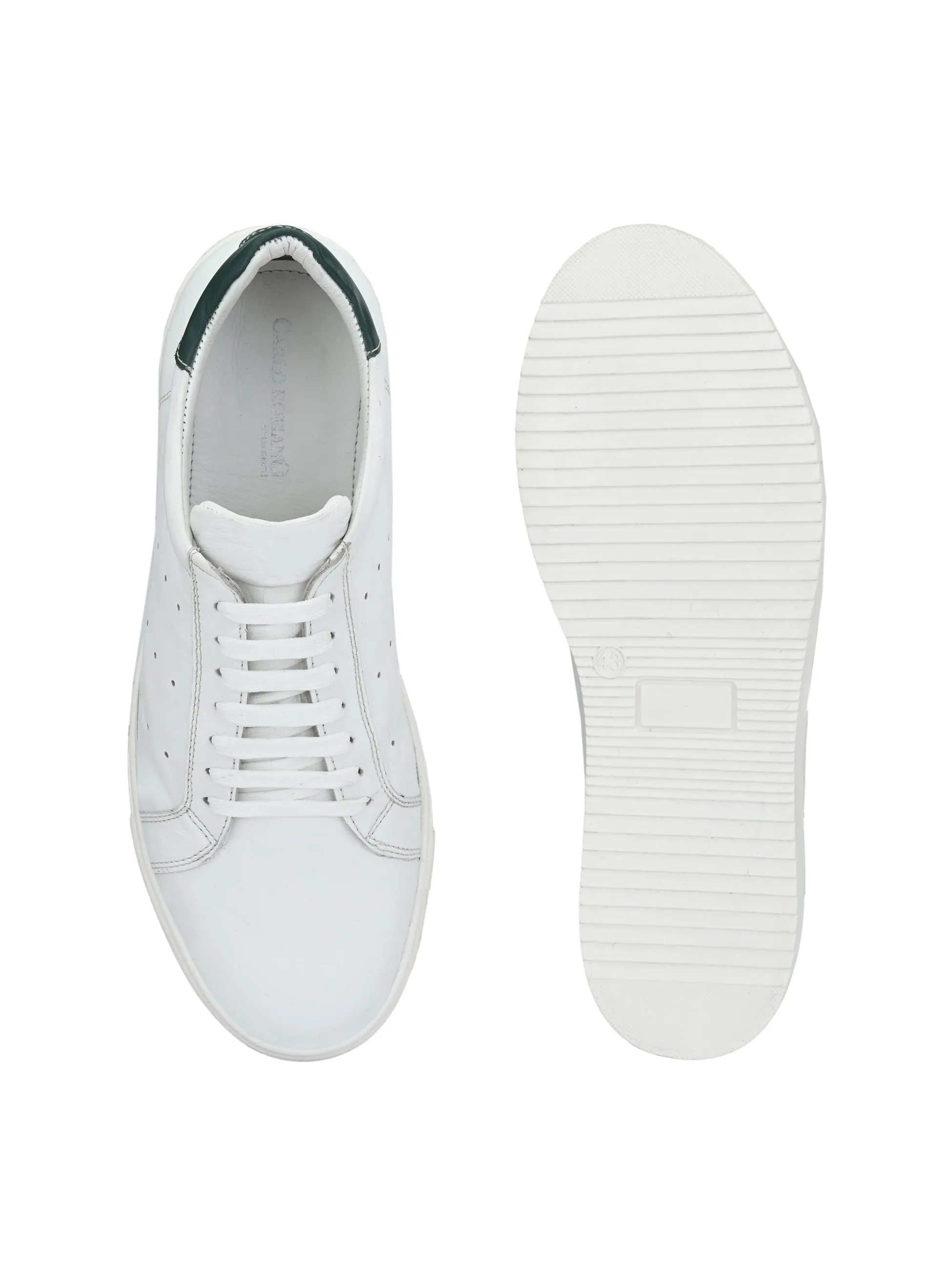 Men's Genuine Leather Lace up Casual Sneaker Shoe