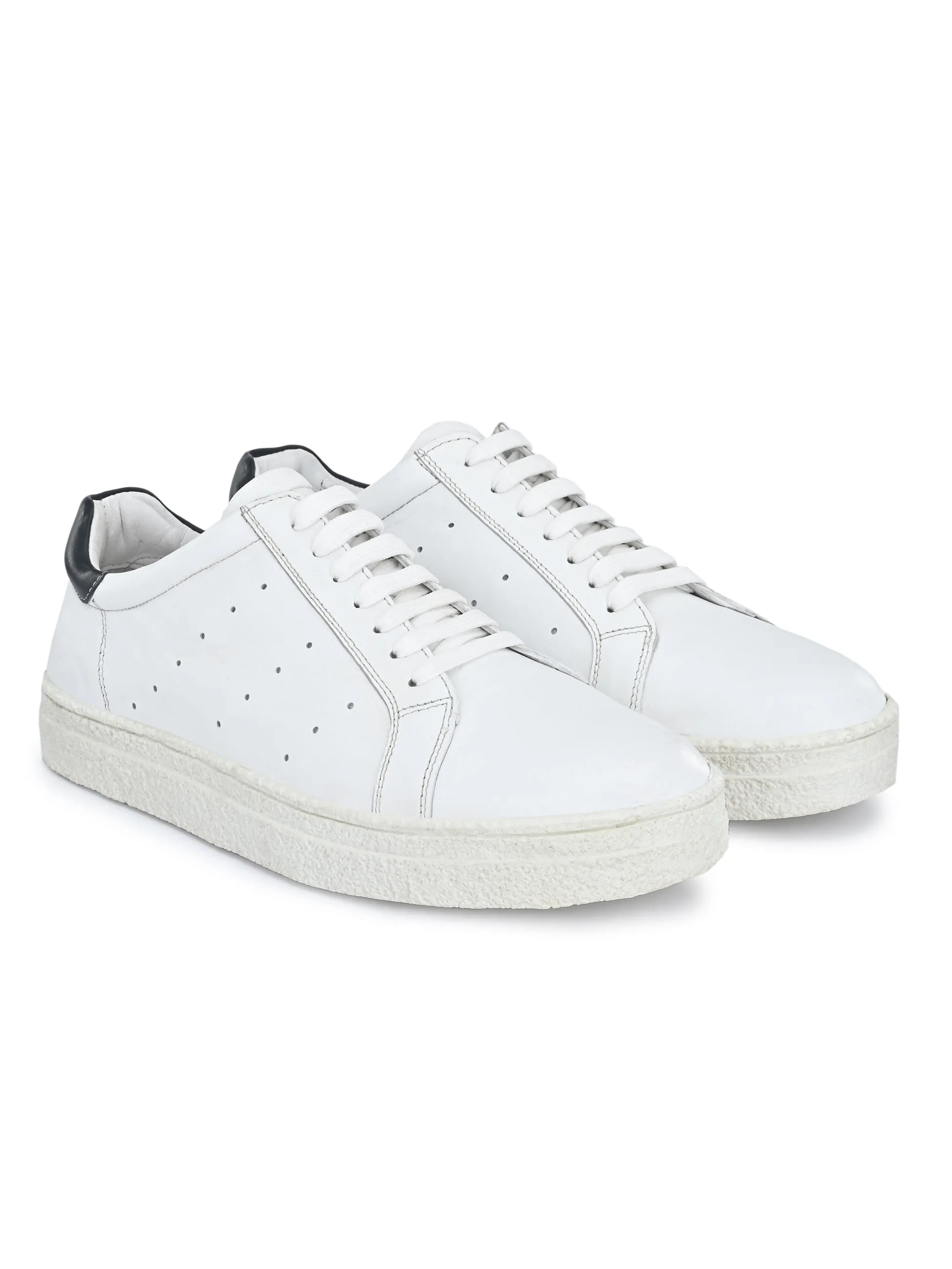 Men's Genuine Leather Lace up Casual Sneaker Shoe