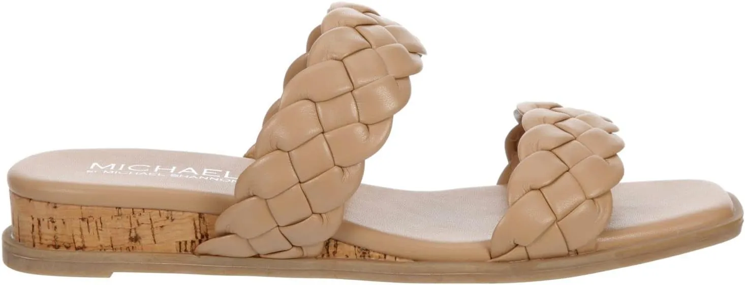 Michael By Michael Shannon Patrice - Women's Braided Two-Strap Slip-On Flat Sandal