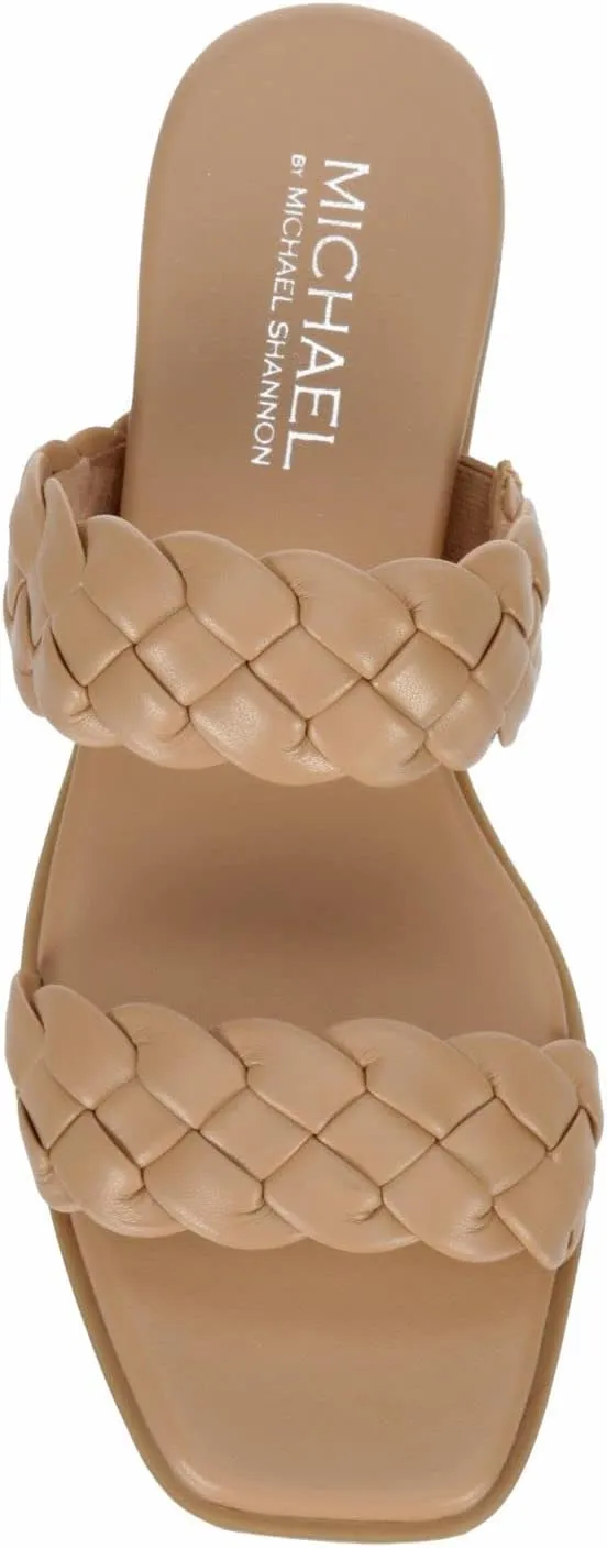 Michael By Michael Shannon Patrice - Women's Braided Two-Strap Slip-On Flat Sandal