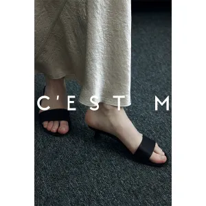 Minimalist Black Slip-On Sandals
