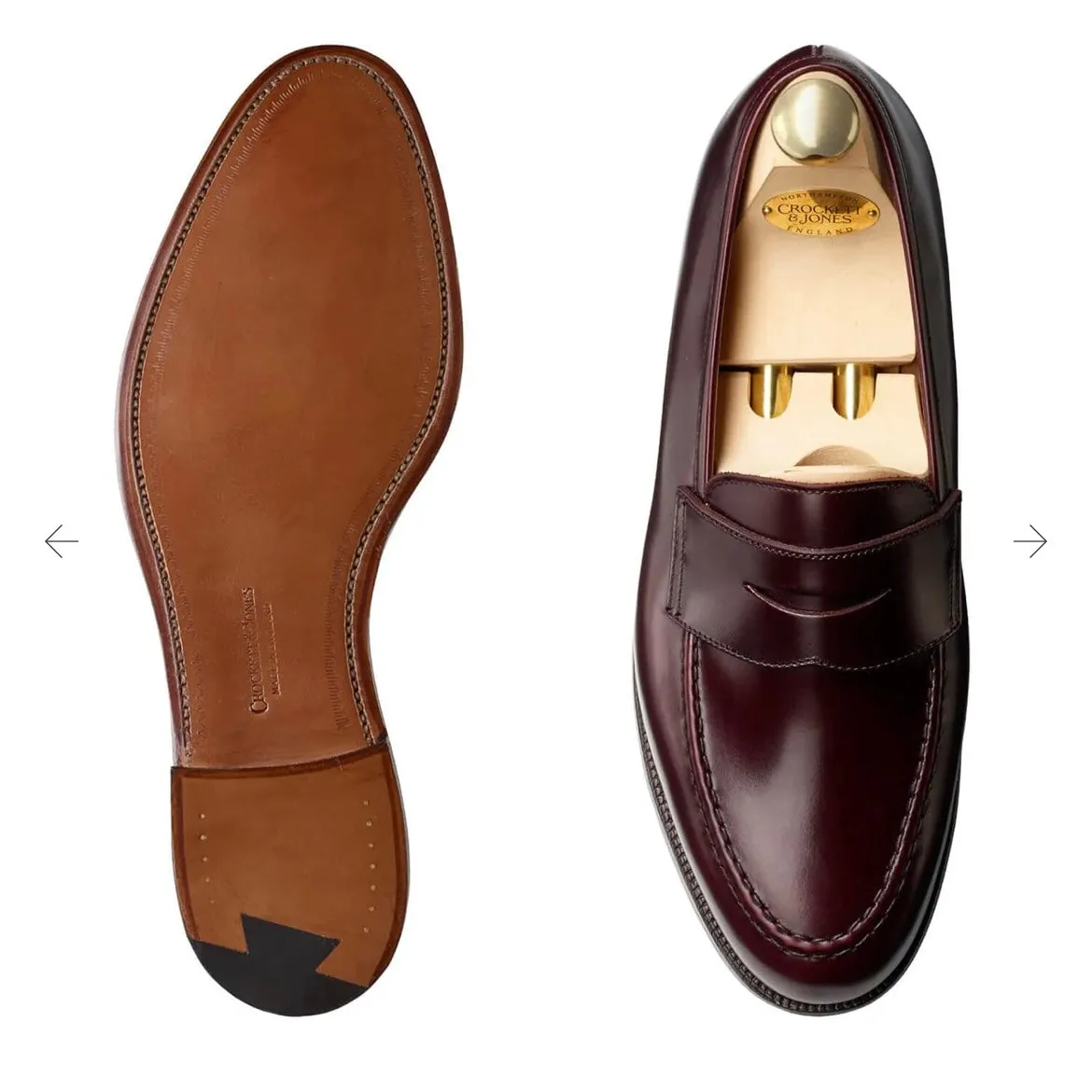 Mocassino penny Crockett & Jones Boston in pelle bordeaux