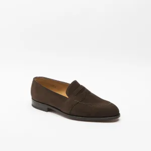 Mocassino penny John Lobb Fencote in camoscio marrone